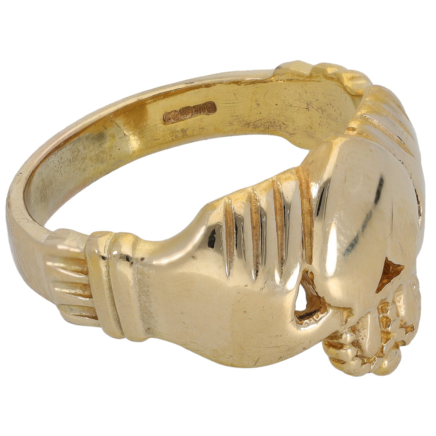 9ct Gold Claddagh Ring Size Z