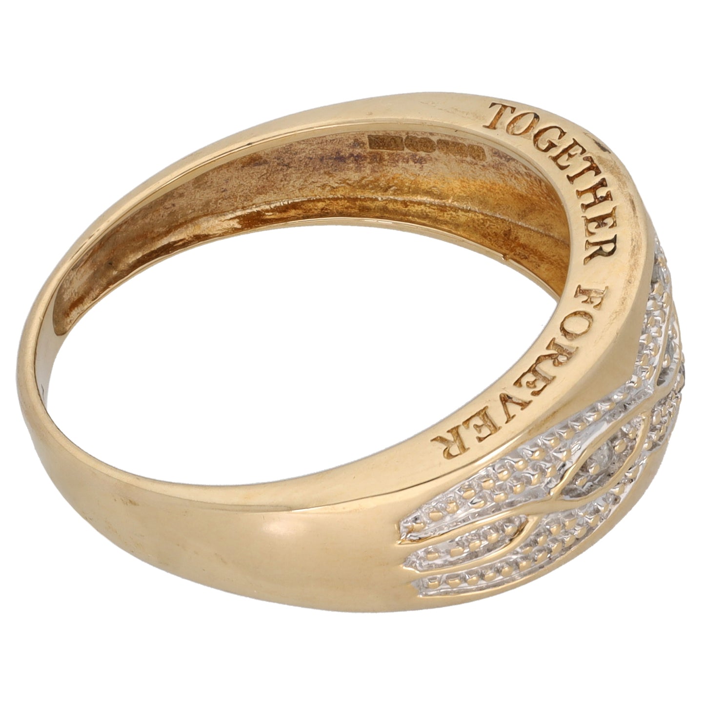 9ct Gold 0.03ct Diamond Dress/Cocktail Ring Size T