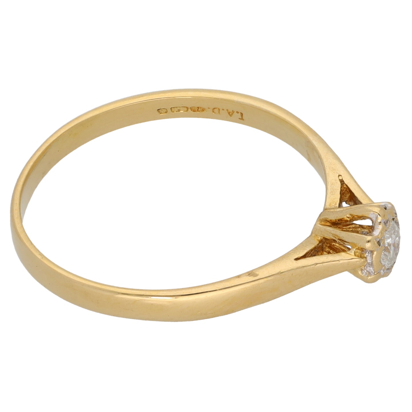 18ct Gold 0.10ct Diamond Solitaire Ring Size P