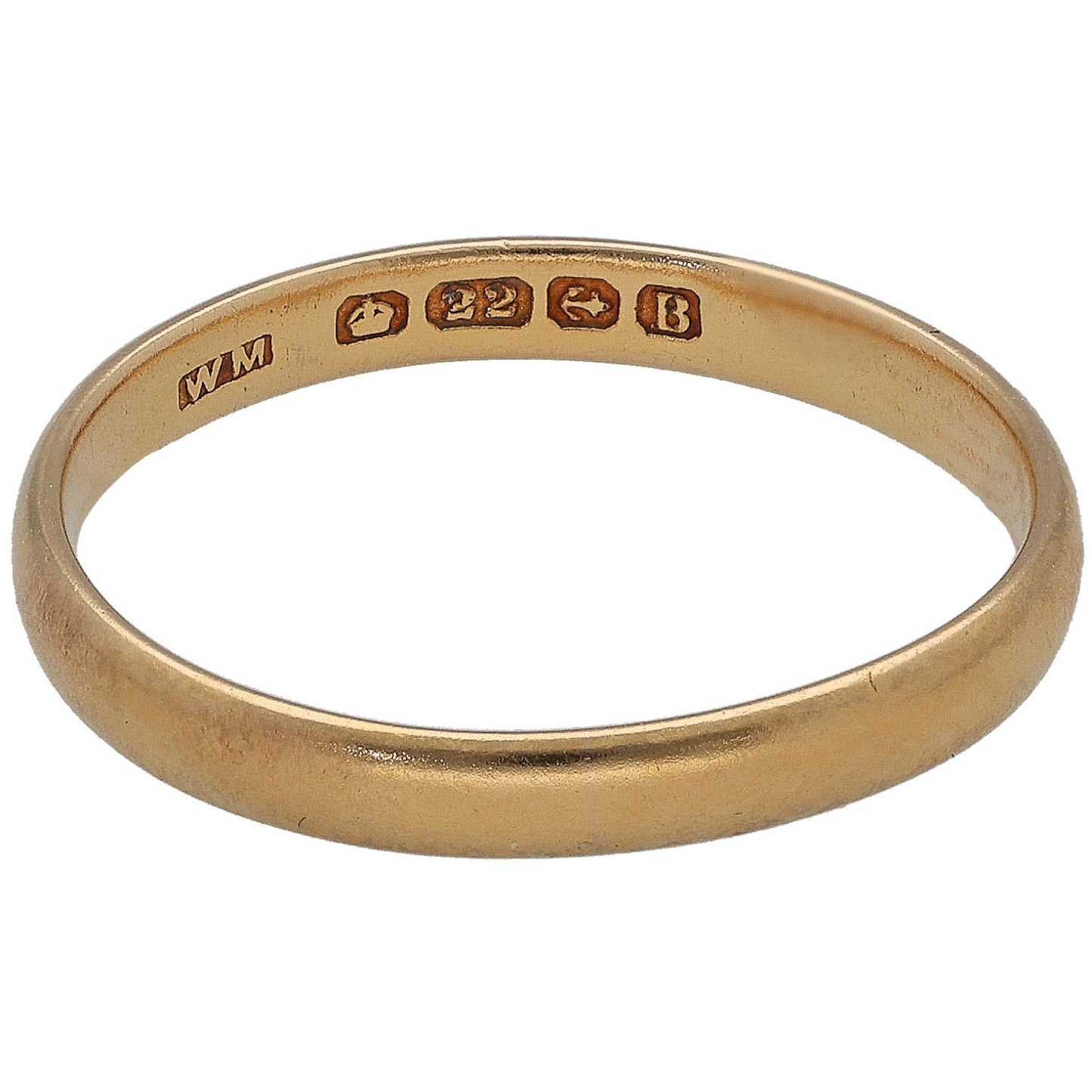 22ct Gold Plain Wedding Ring Size N