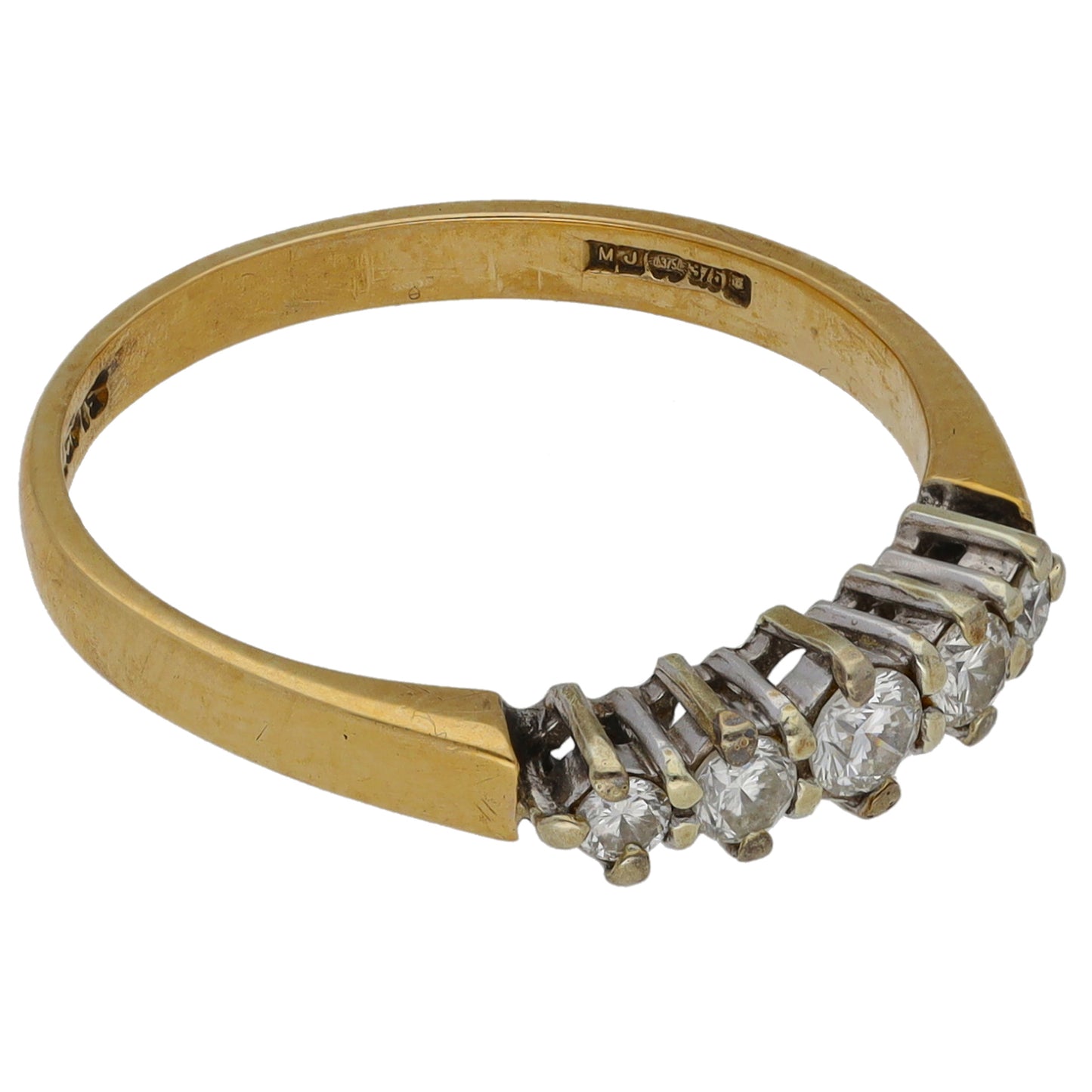 9ct Gold 0.24ct Diamond Half Eternity Ring Size N