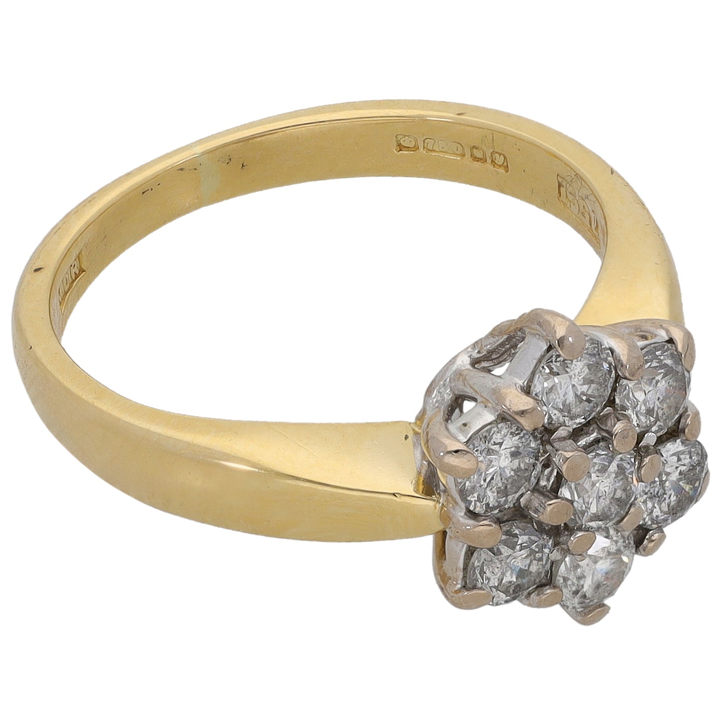 18ct Gold 0.49ct Diamond Cluster Ring Size K