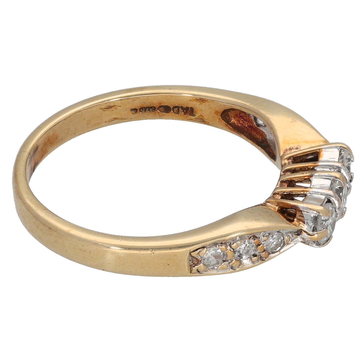 9ct Gold 0.33ct Diamond Dress/Cocktail Ring Size L