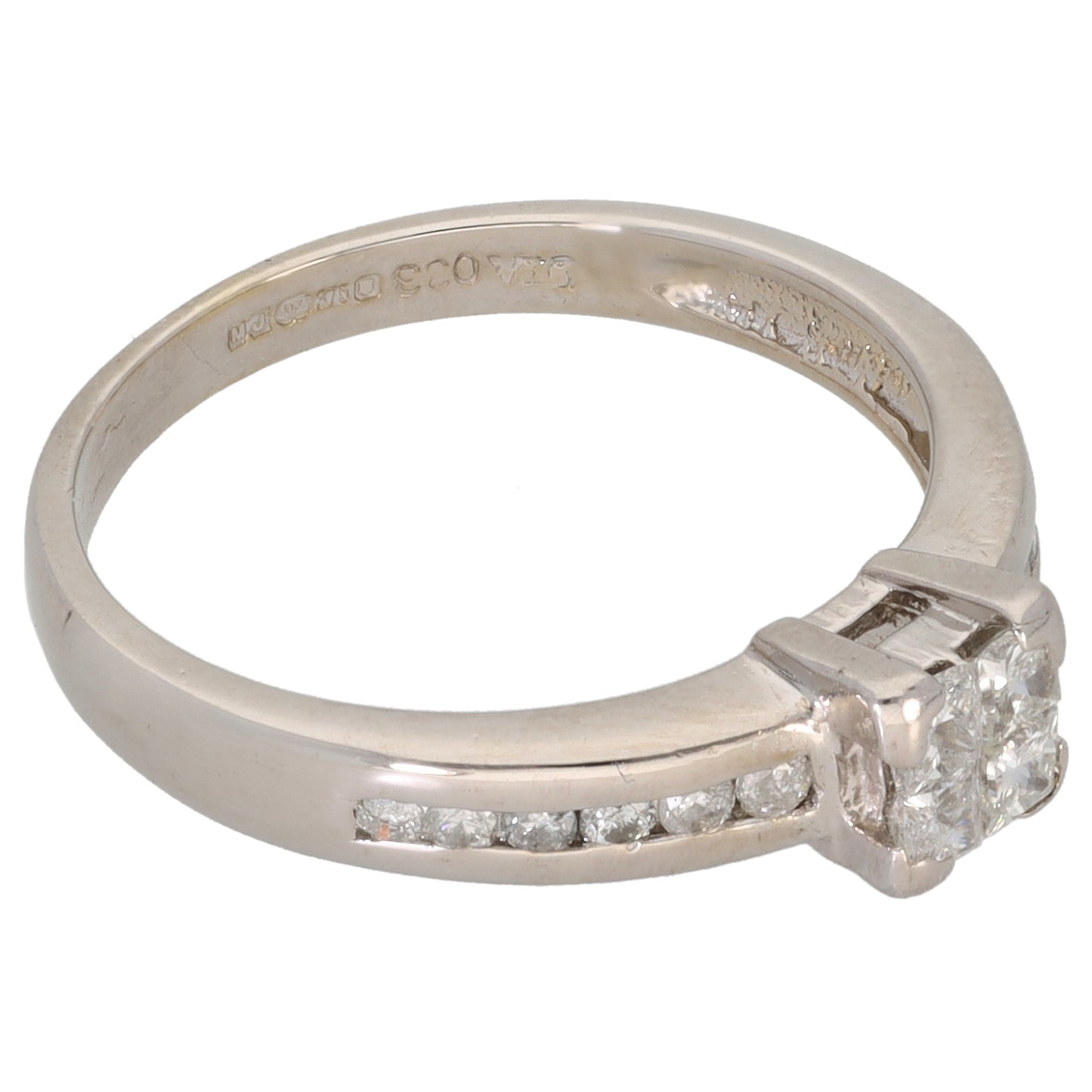 9ct White Gold 0.33ct Diamond Dress/Cocktail Ring Size K