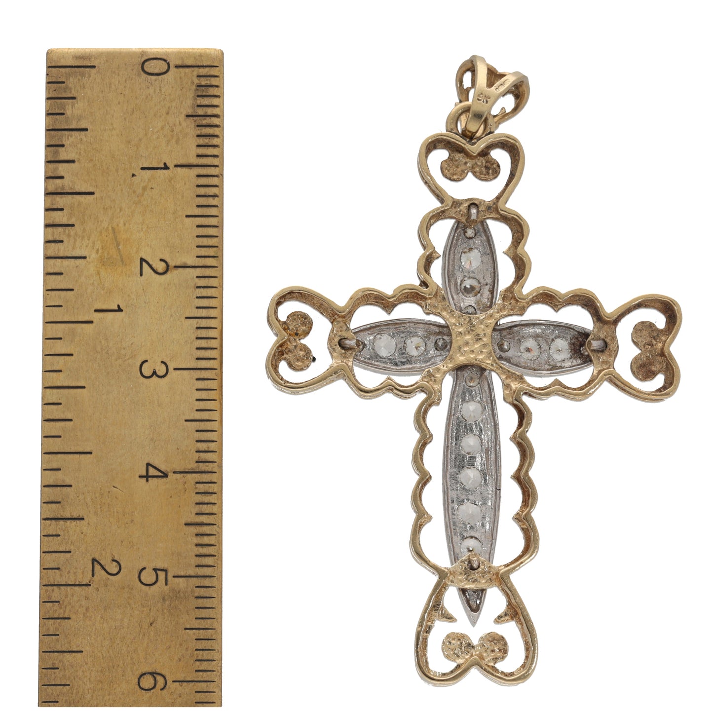 9ct Gold Cubic Zirconia Cross Pendant