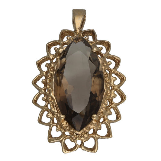 9ct Gold Smoky Quartz Dress/Cocktail Pendant