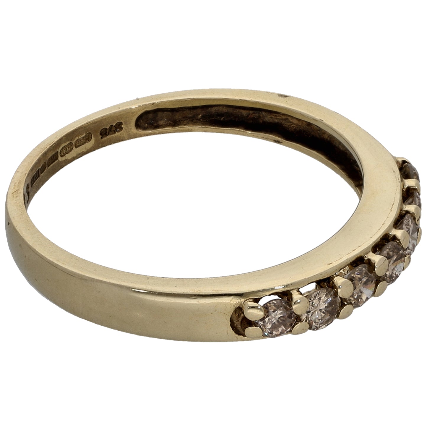 9ct Gold 0.21ct Diamond Half Eternity Ring Size M