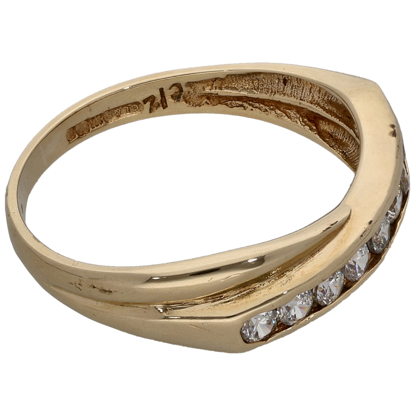 9ct Gold Cubic Zirconia Half Eternity Ring Size N