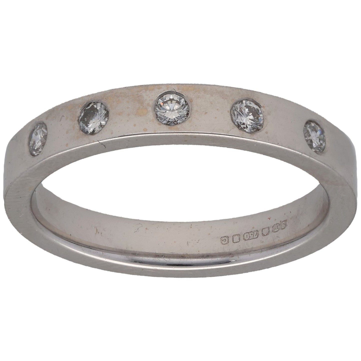 18ct White Gold 0.15ct Diamond Half Eternity Ring Size N