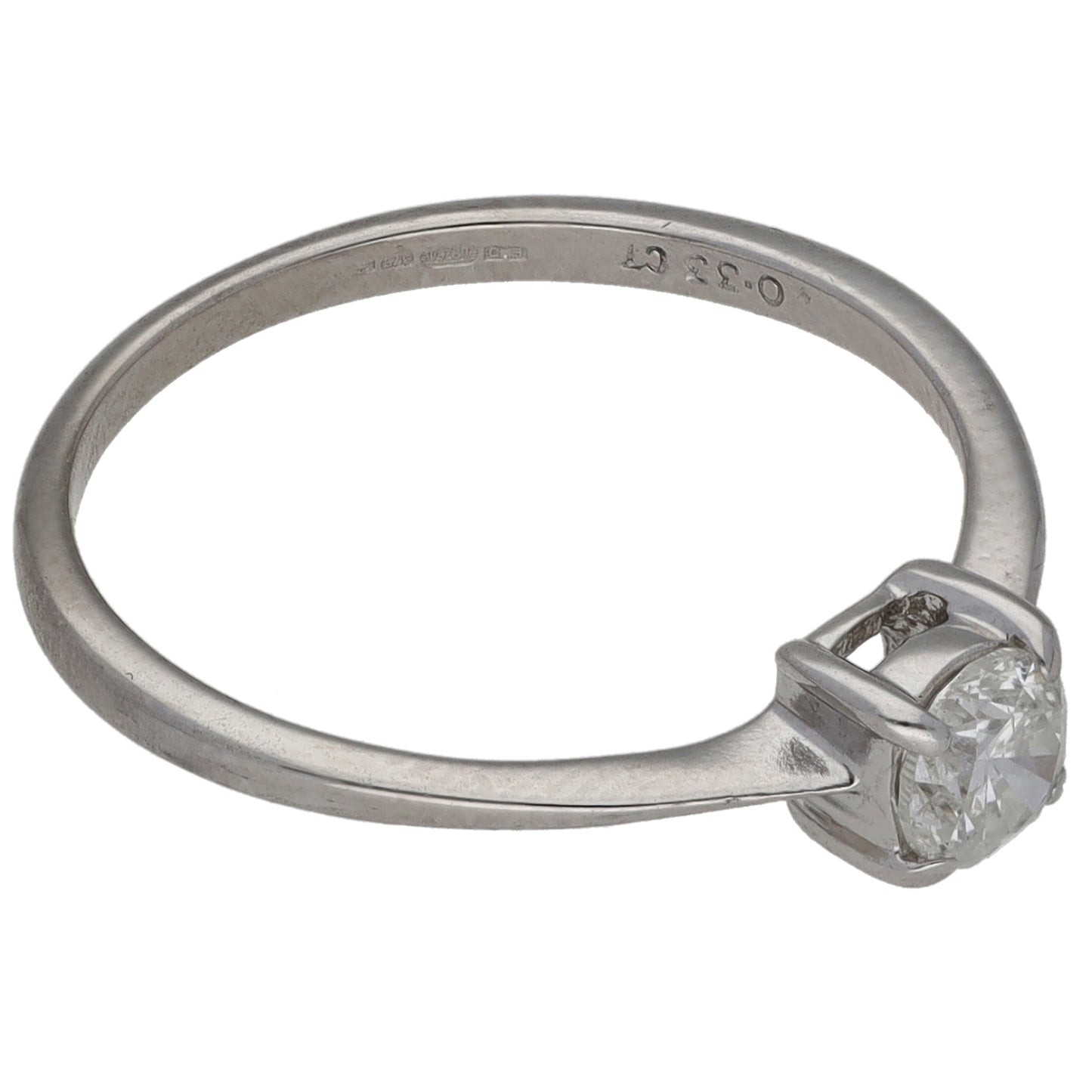 9ct White Gold 0.33ct Diamond Solitaire Ring Size M
