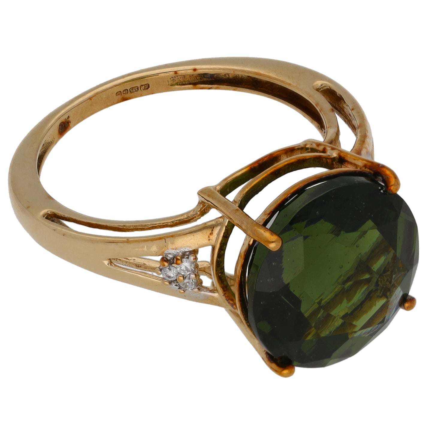 9ct Gold Imitation Gems Dress/Cocktail Ring Size N