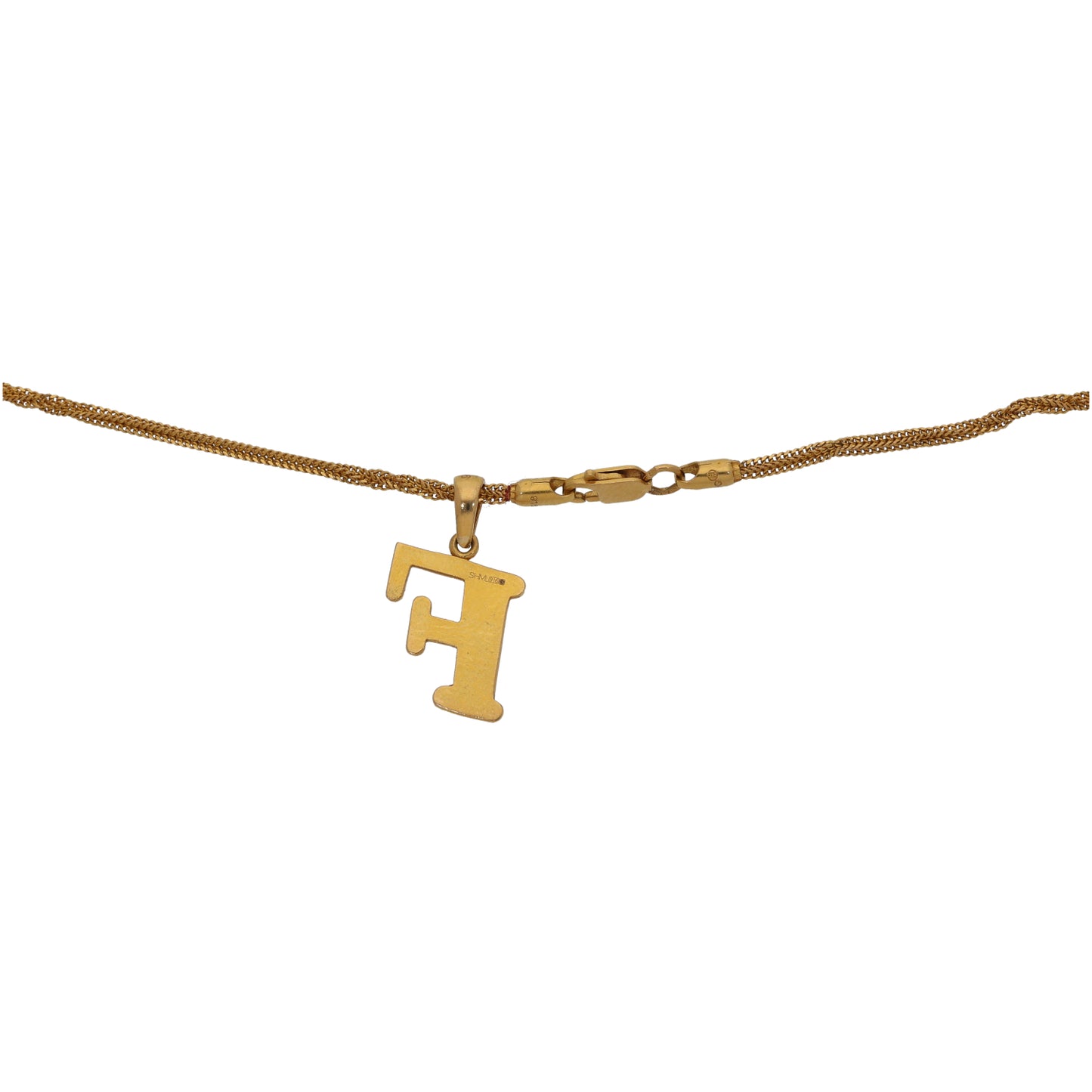 22ct Gold Initial F Pendant With Chain