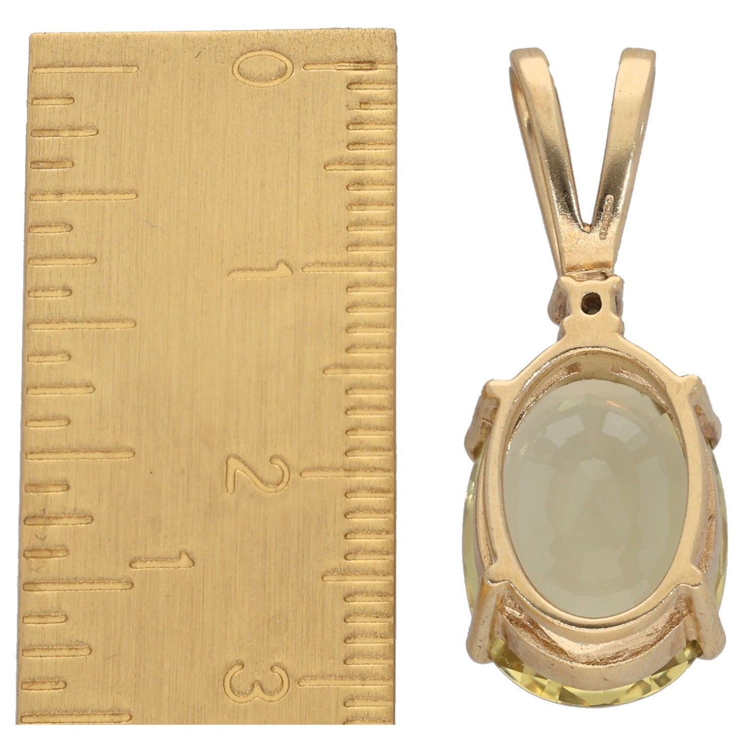 9ct Gold Quartz & Imitation Dress/Cocktail Pendant