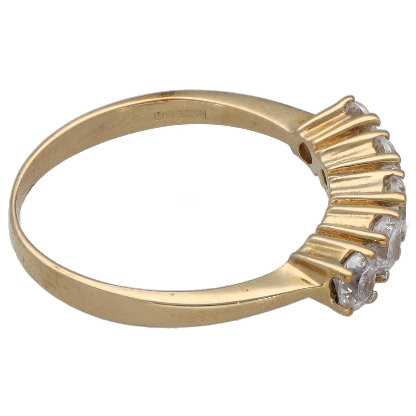 9ct Gold Cubic Zirconia Half Eternity Ring Size P