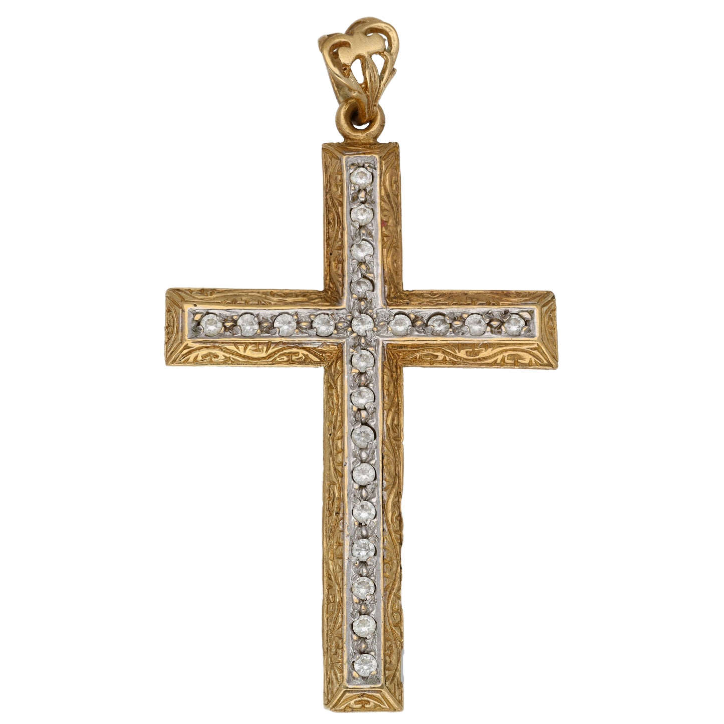9ct Gold Cubic Zirconia Cross Pendant