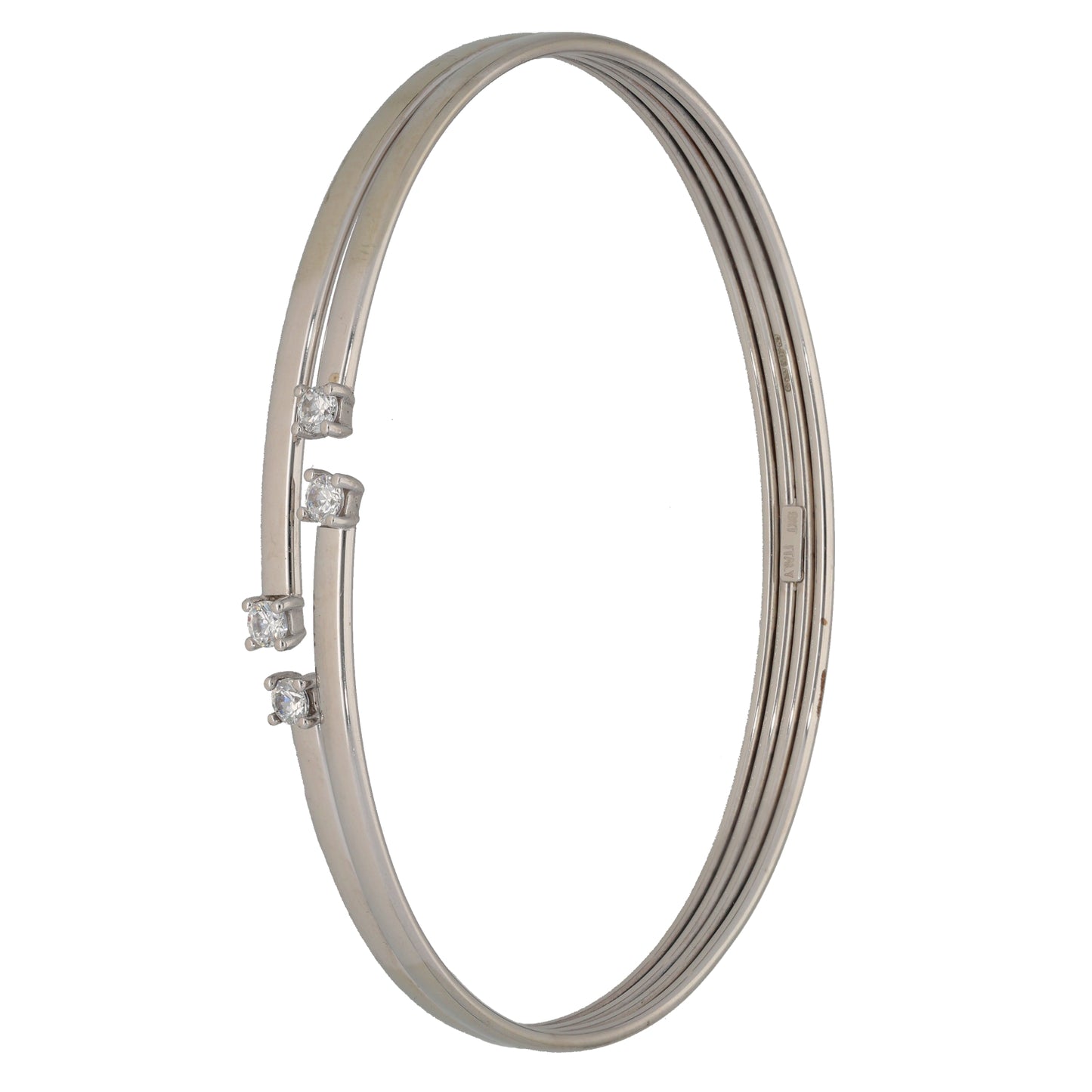 9ct White Gold Cubic Zirconia Bangle