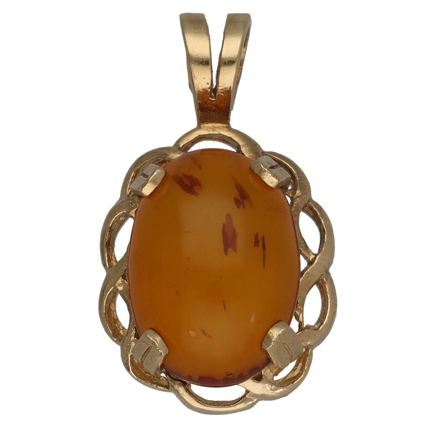 9ct Gold Amber Dress/Cocktail Pendant