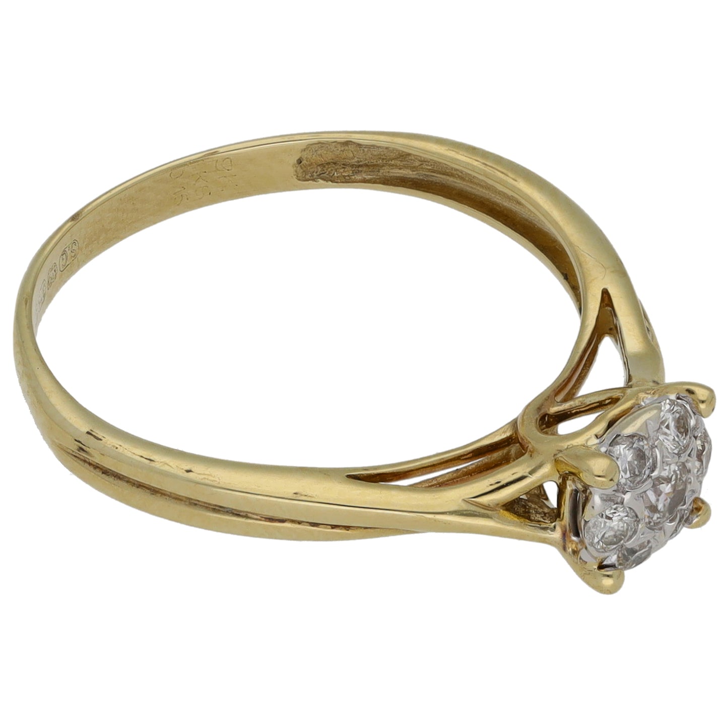 9ct Gold 0.15ct Diamond Cluster Ring Size M