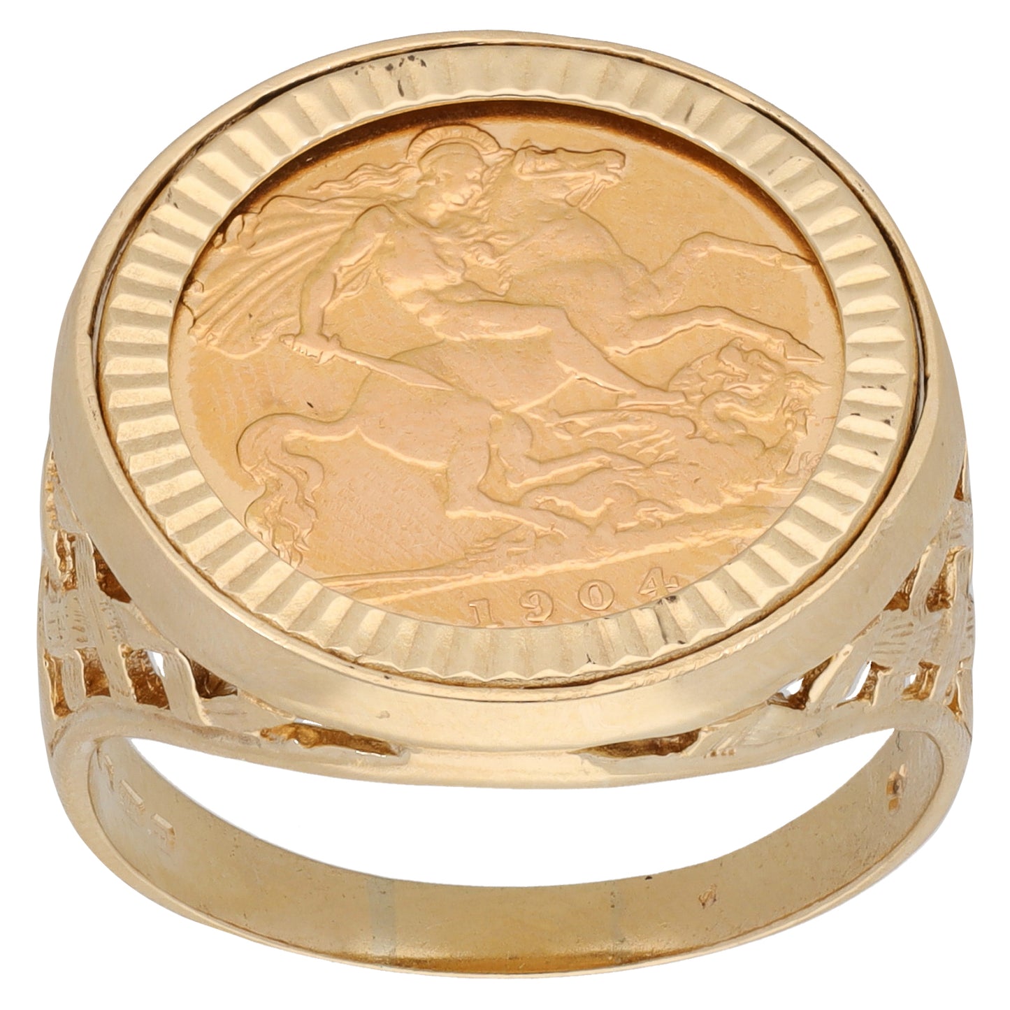 9ct Gold Coin Ring Size X