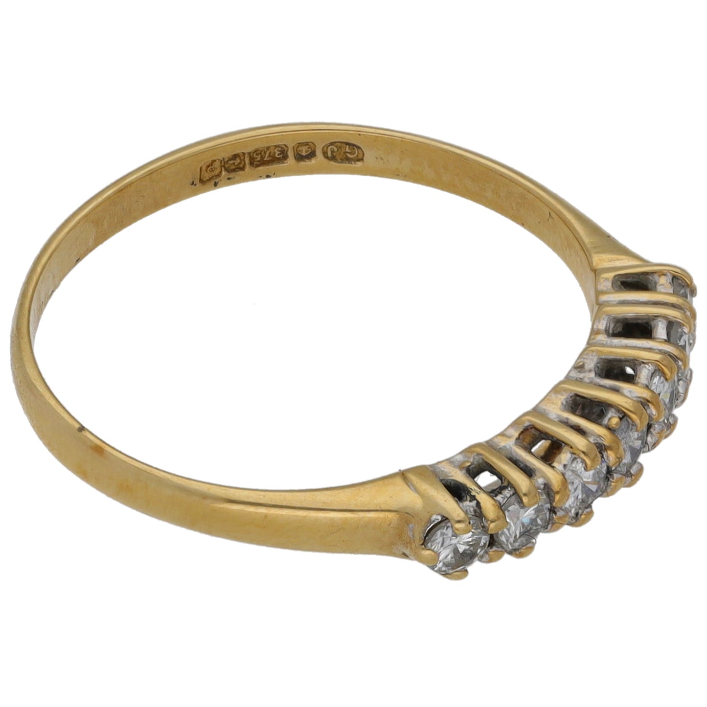 9ct Gold 0.28ct Diamond Half Eternity Ring Size L
