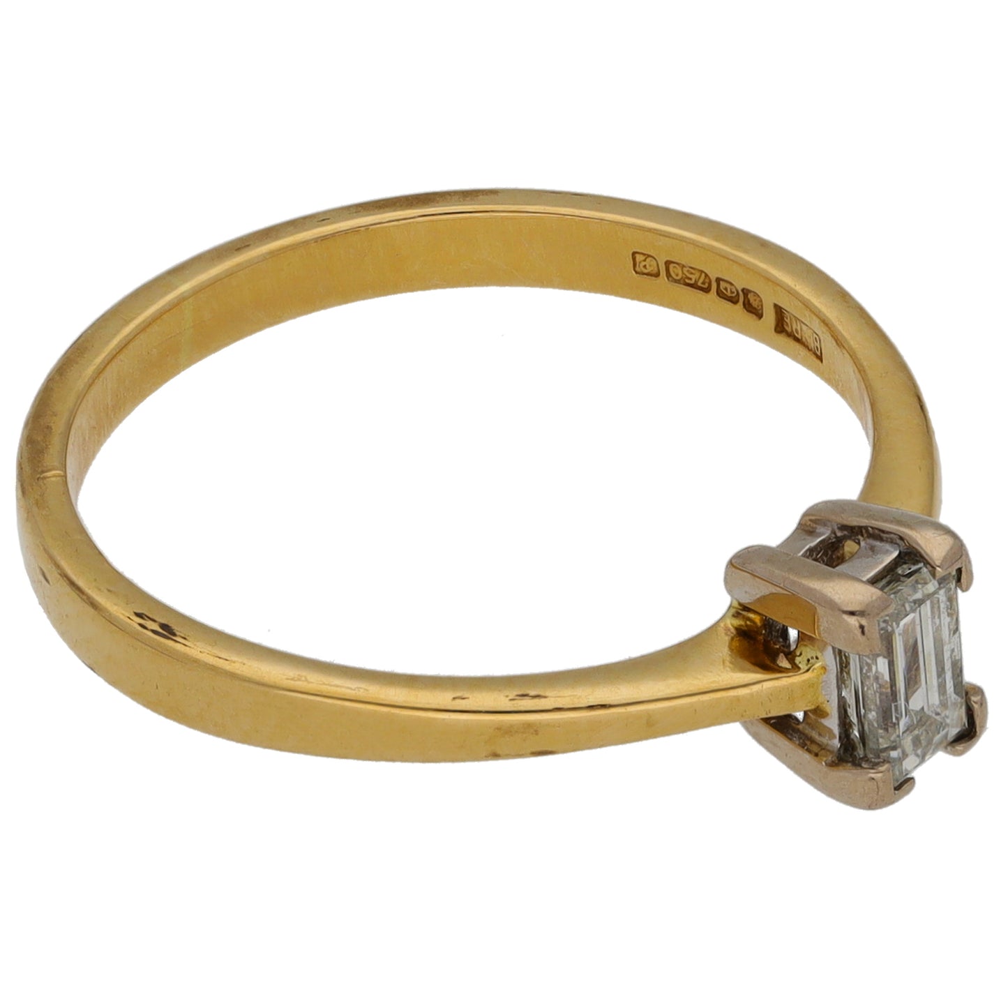 18ct Gold 0.32ct Diamond Solitaire Ring Size M