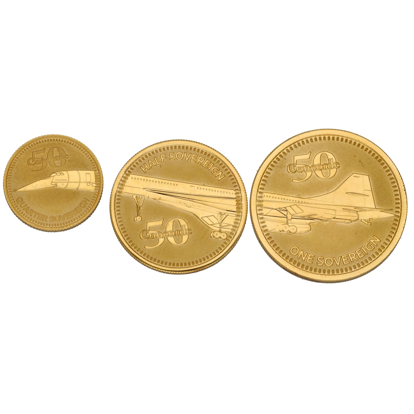 22ct Gold Concorde 50th Anniversary Sovereign Coin Set 2019