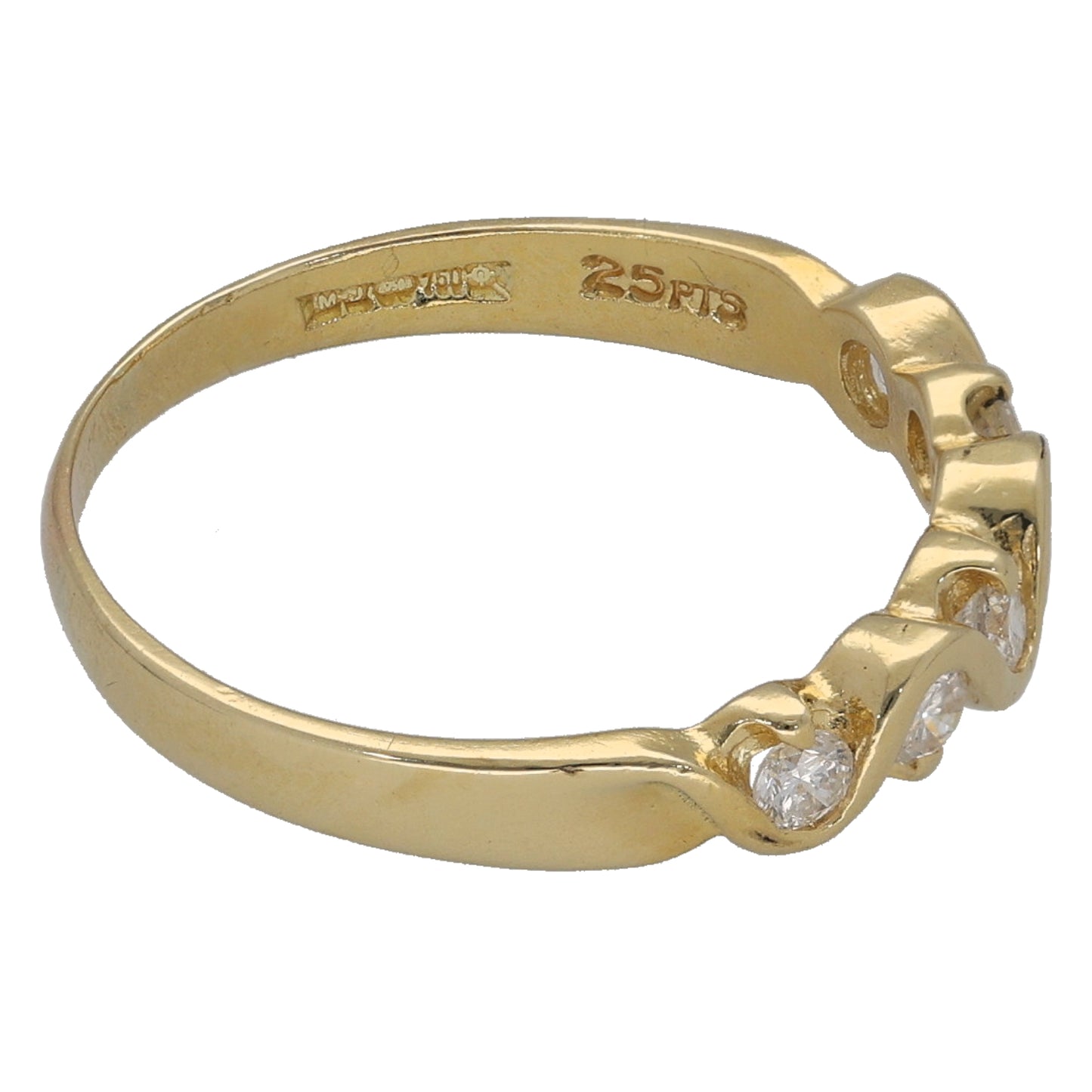 18ct Gold 0.25ct Diamond Half Eternity Ring Size L