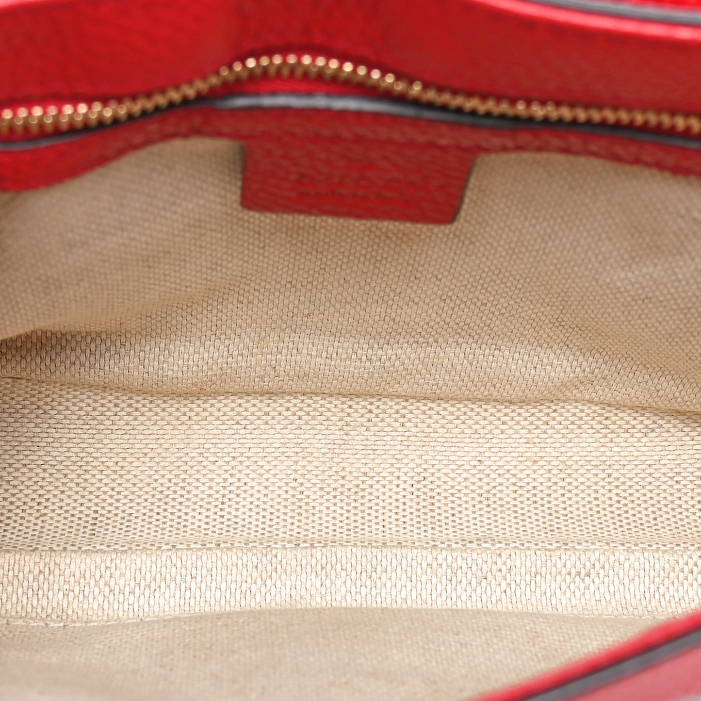 Gucci Soho Flap Crossbody Pebbled Calfskin Leather Bag - Red