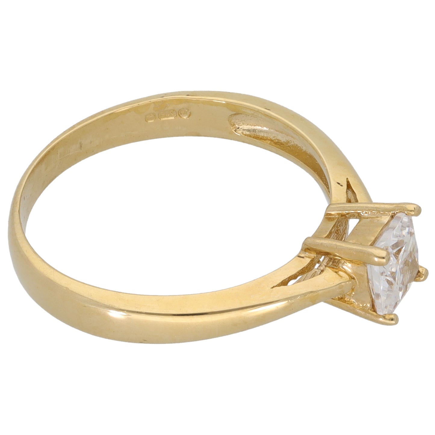 9ct Gold Cubic Zirconia Single Stone Ring Size L
