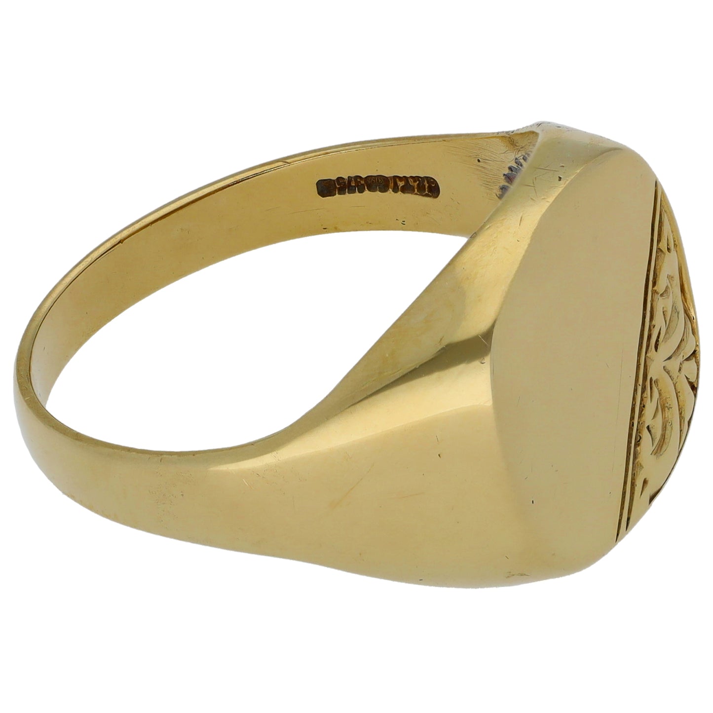 9ct Gold Patterned Signet Ring Size U