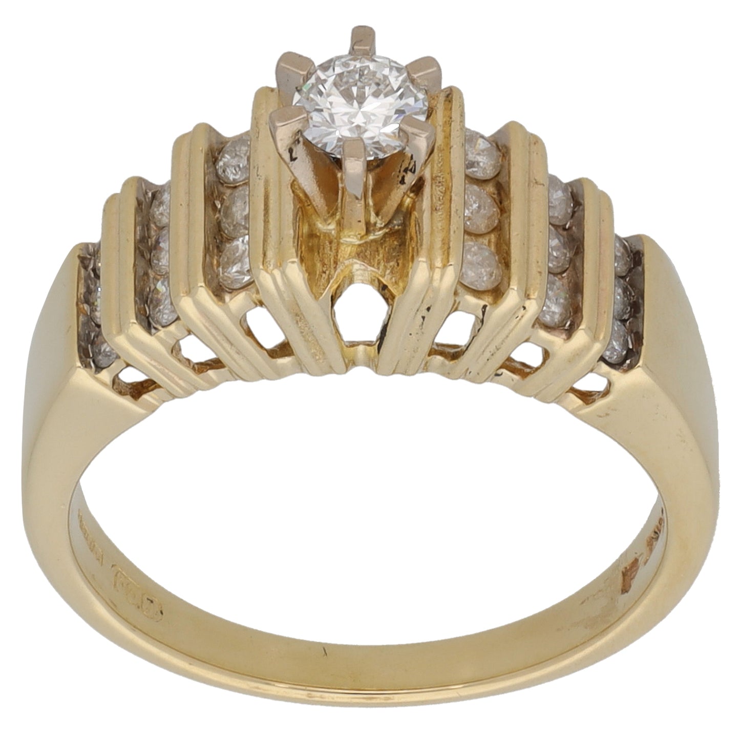 9ct Gold 0.38ct Diamond Dress/Cocktail Ring Size N