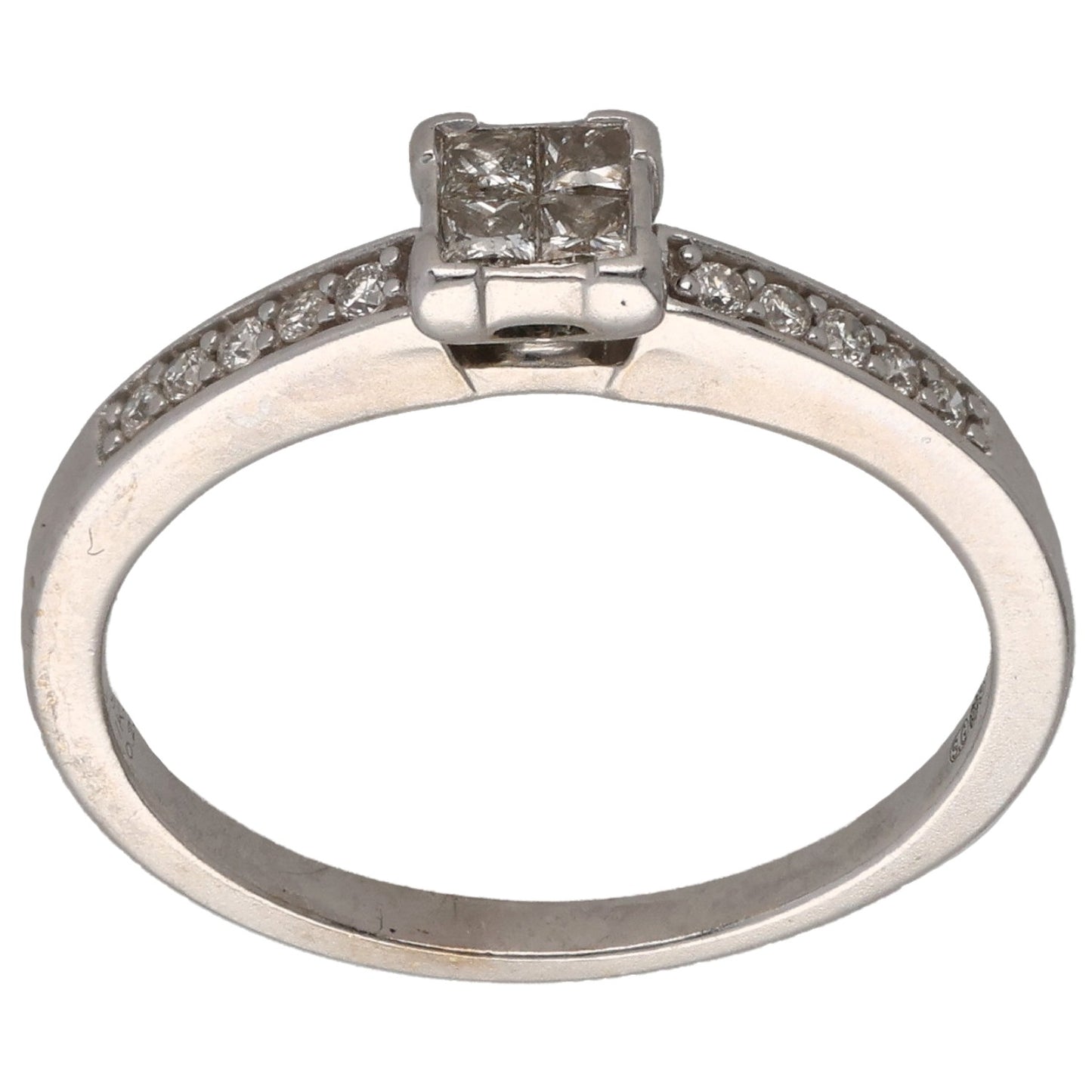 9ct White Gold 0.23ct Diamond Dress/Cocktail Ring Size O