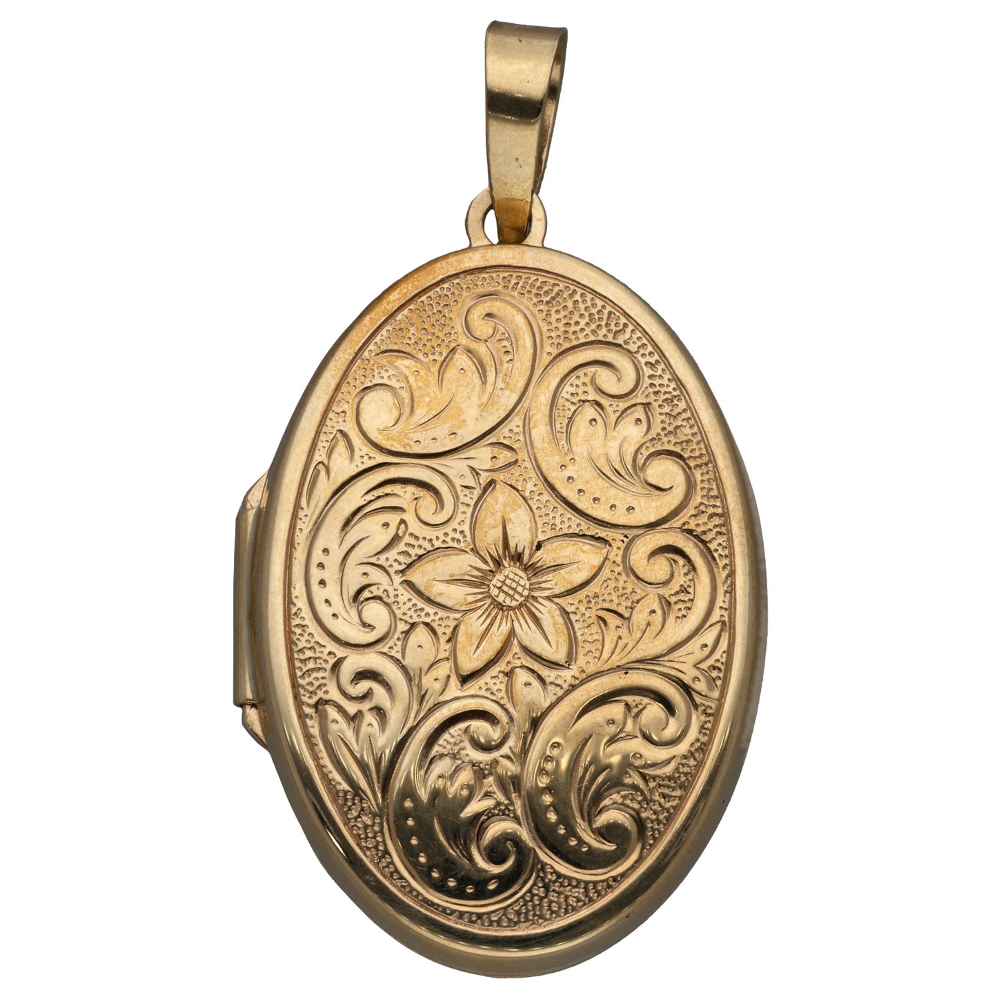 9ct Gold Patterned Locket Pendant