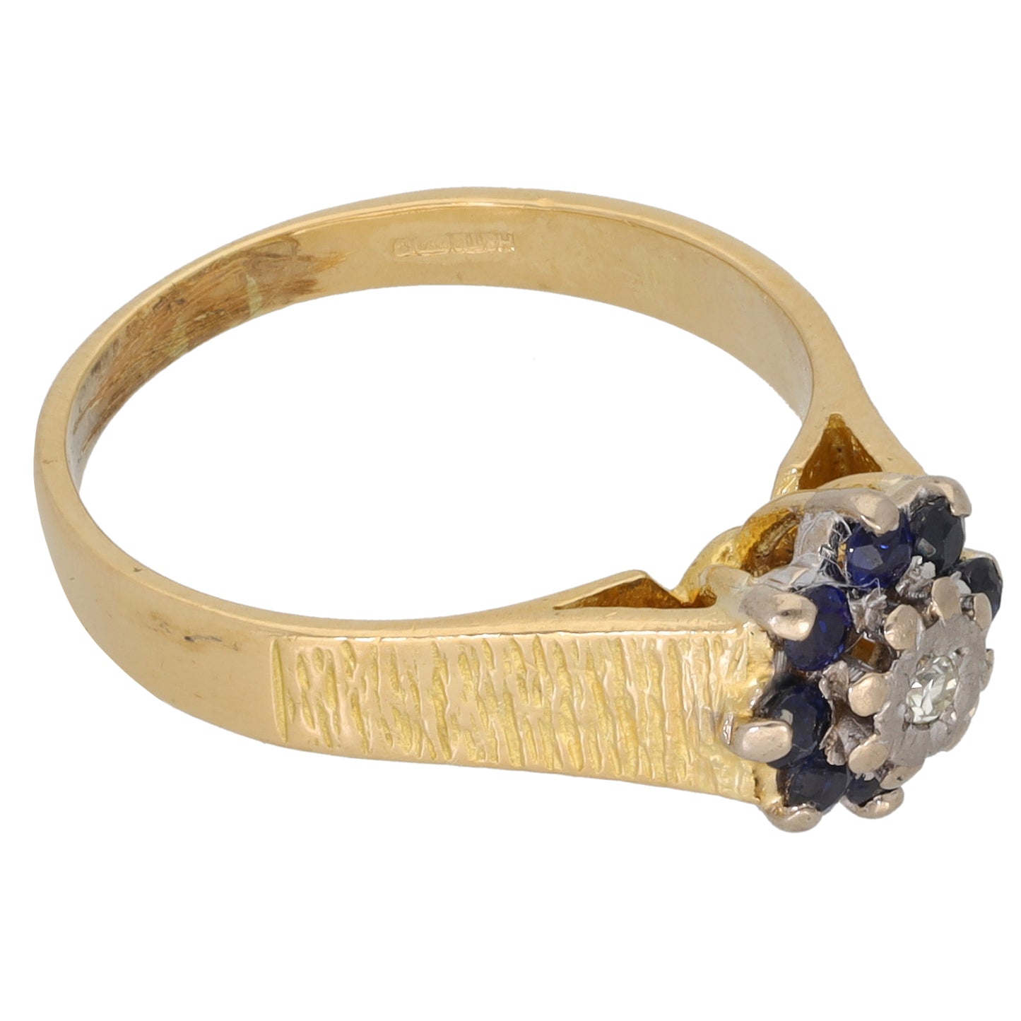 18ct Gold 0.01ct Diamond & Sapphire Dress/Cocktail Ring Size M