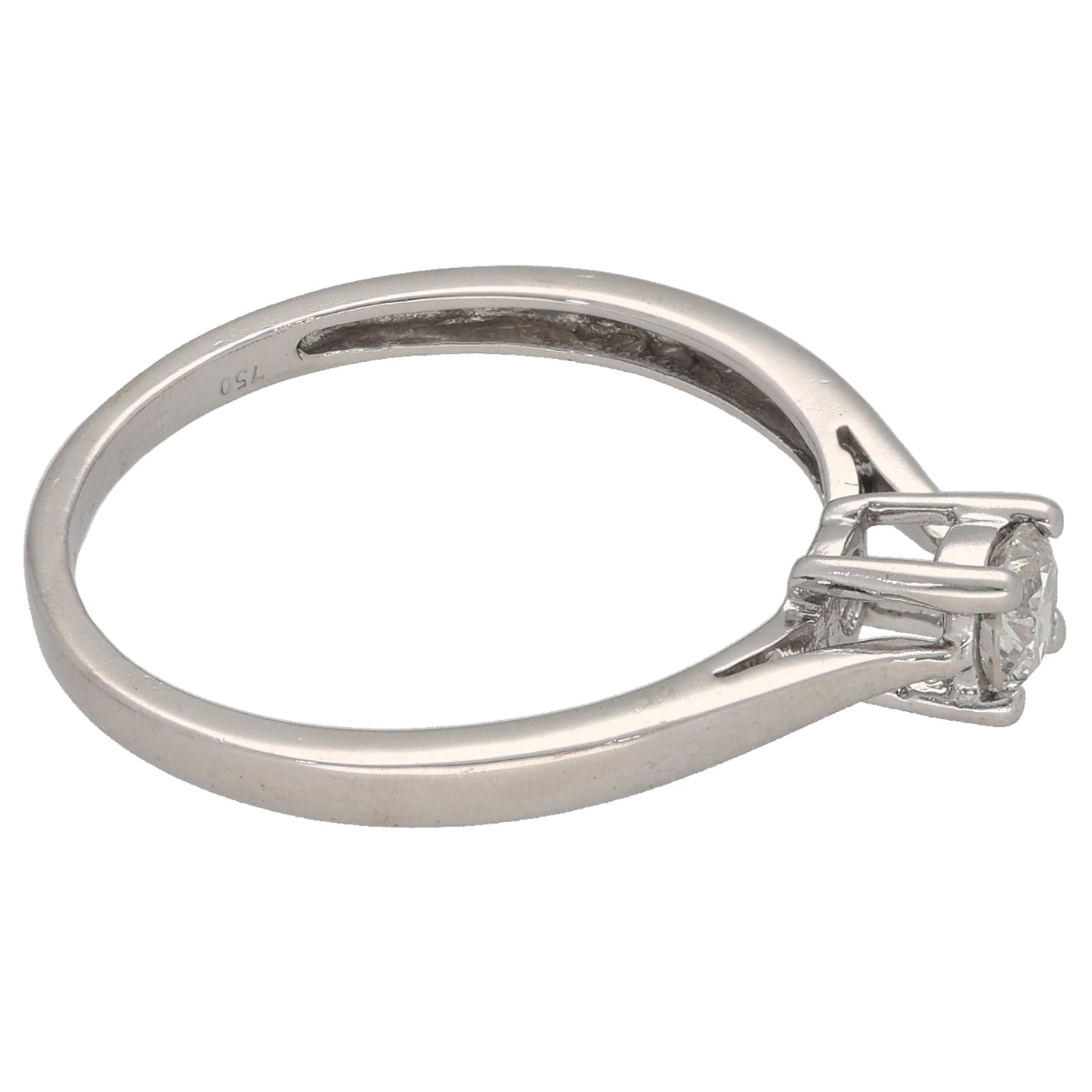 18ct White Gold 0.25ct Diamond Solitaire Ring Size O