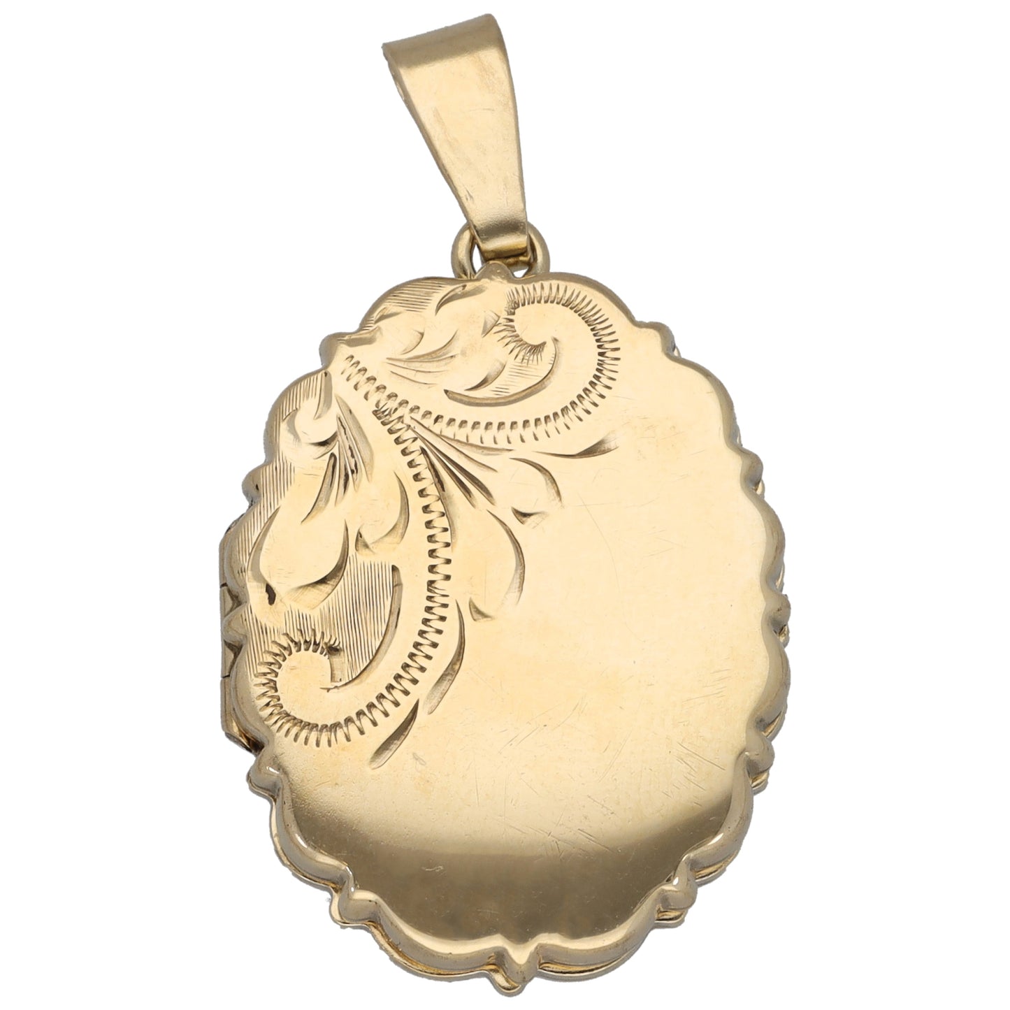 9ct Gold Patterned Locket Pendant