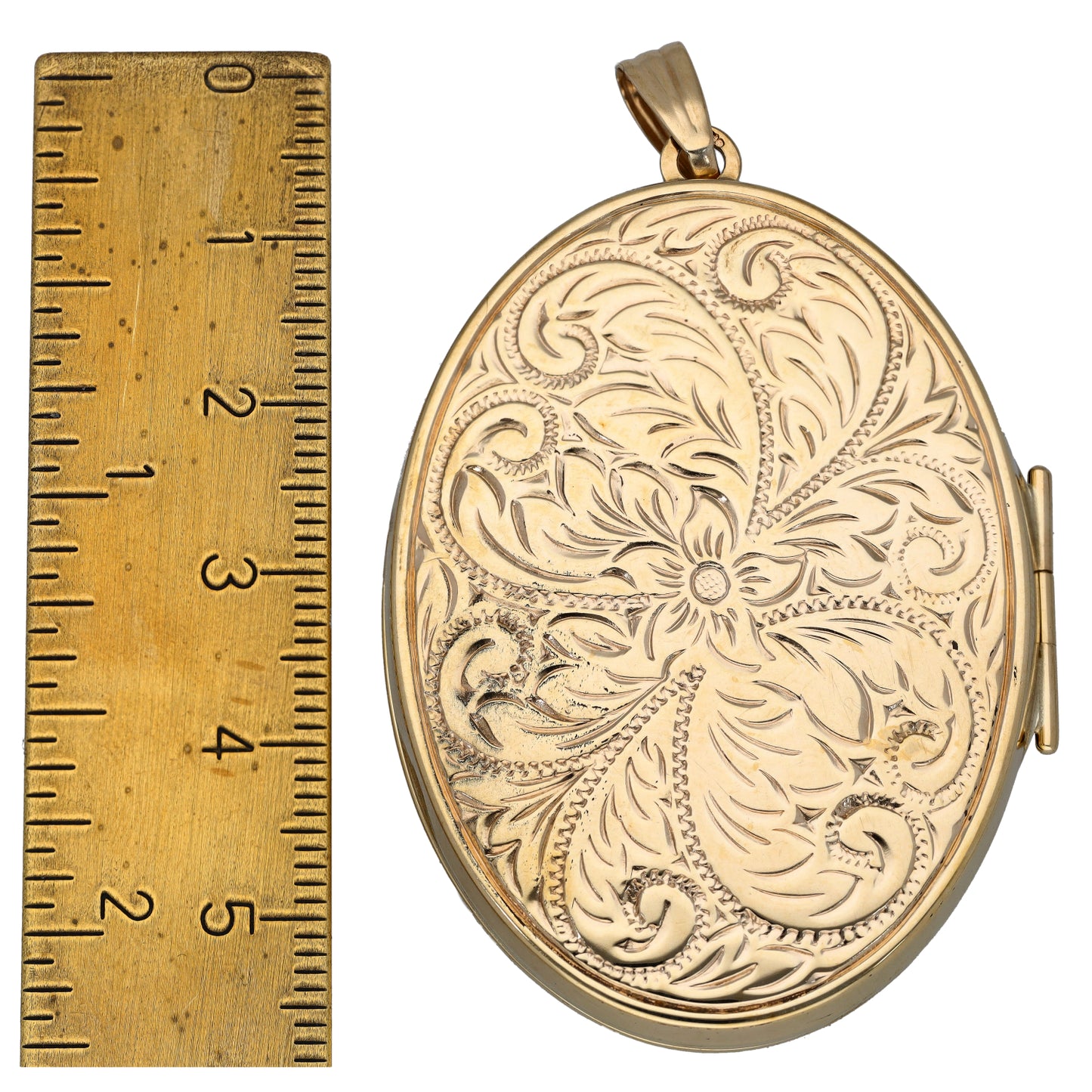 9ct Gold Patterned Locket Pendant