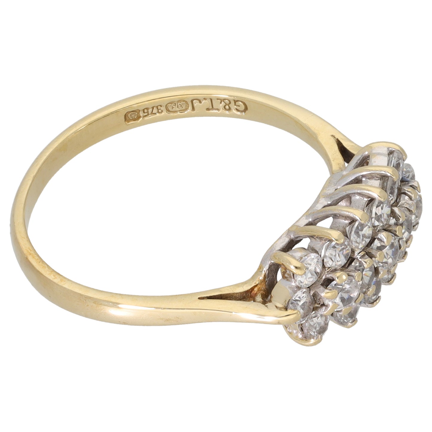 9ct Gold Cubic Zirconia Dress/Cocktail Ring Size N