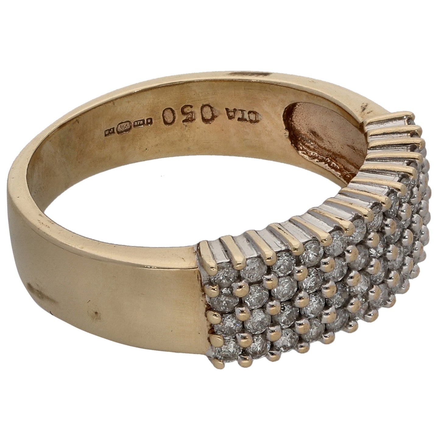 9ct Gold 0.50ct Diamond Dress/Cocktail Ring Size K