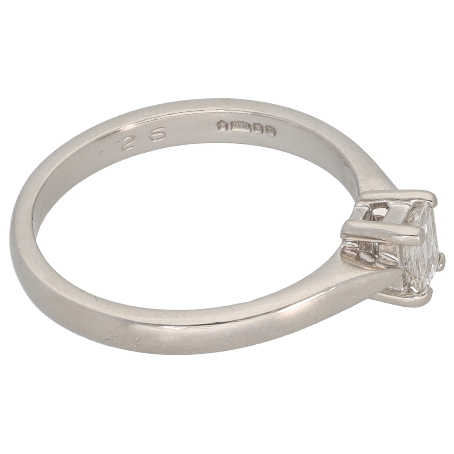 Platinum 0.26ct Diamond Solitaire Ring Size M