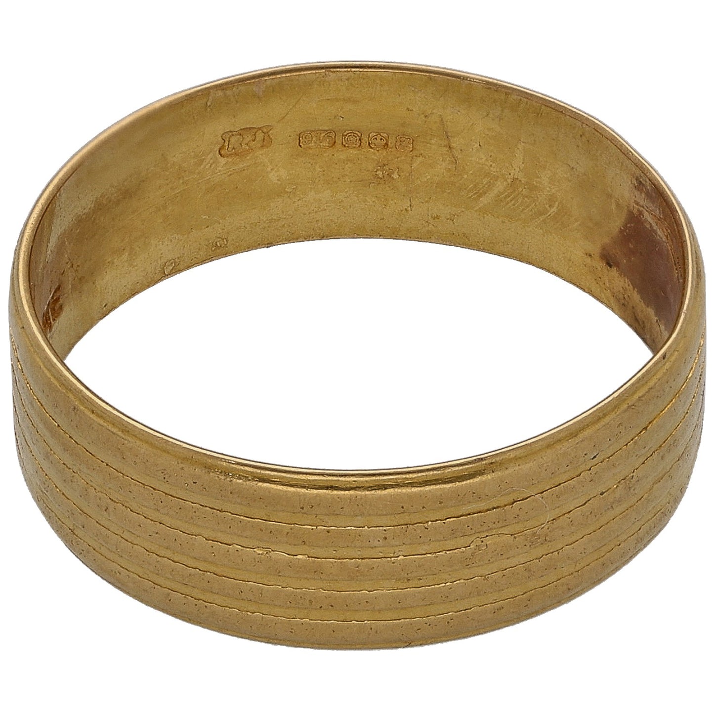 22ct Gold Patterned Wedding Ring Size O