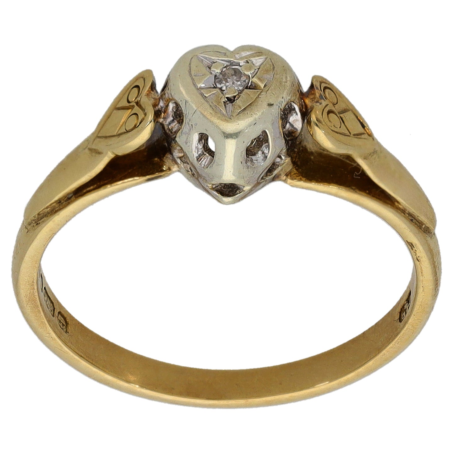 9ct Gold 0.01ct Diamond Solitaire Ring Size L