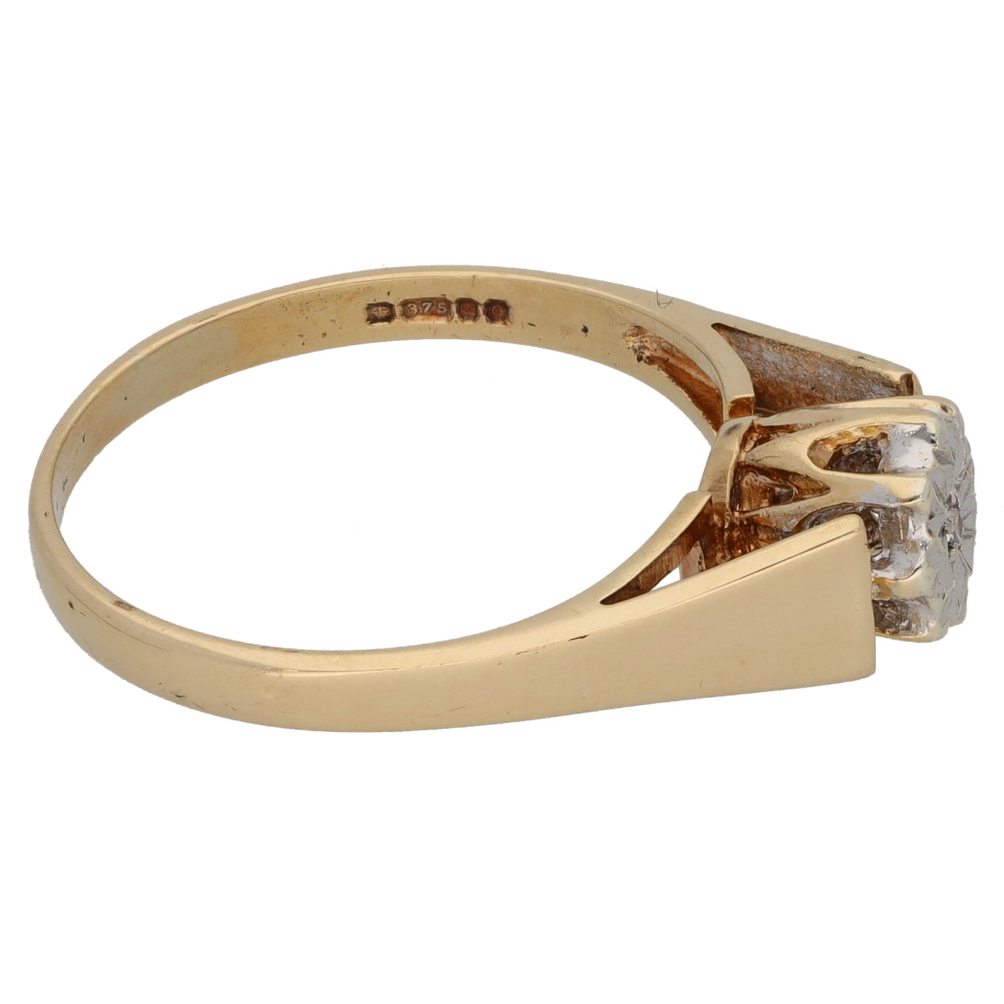 9ct Gold 0.005ct Diamond Solitaire Ring Size O