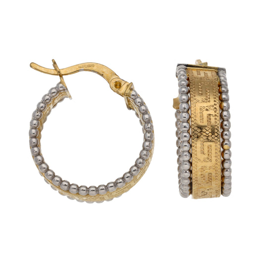 14ct Bicolour Gold Hoop Earrings