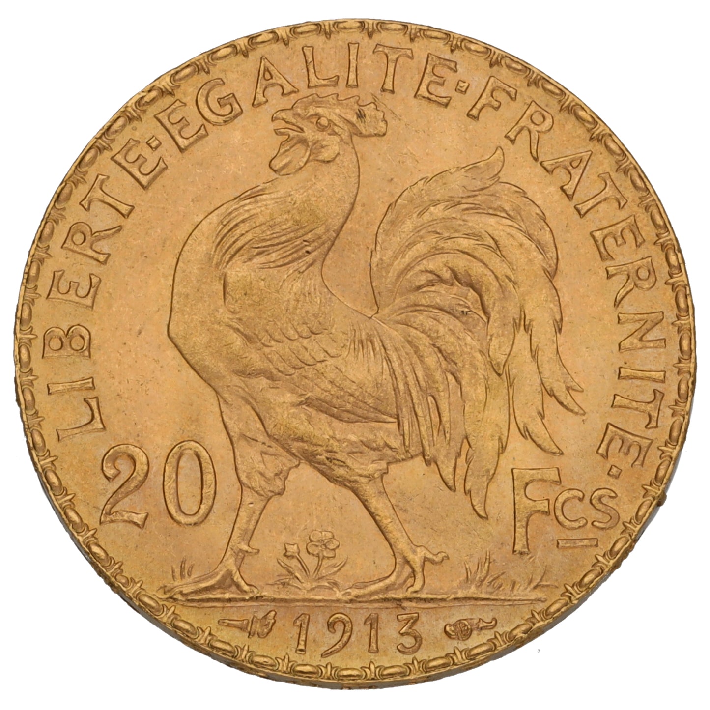 22ct Gold French 20 Francs Coin 1913