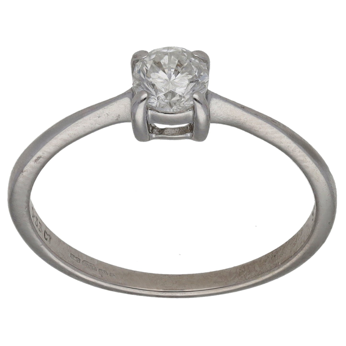 9ct White Gold 0.33ct Diamond Solitaire Ring Size M