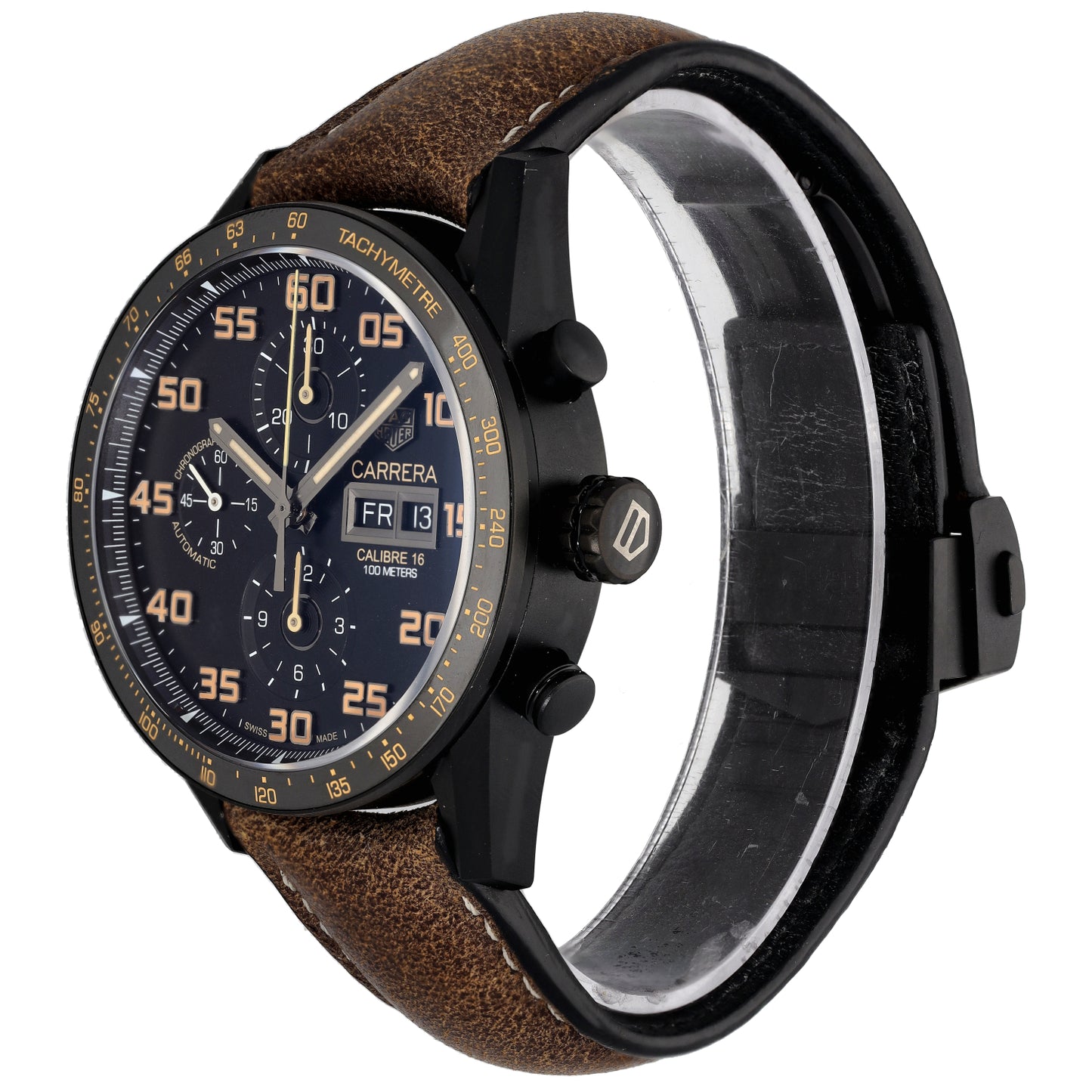 Tag Heuer Carrera CV2A84 43mm DLC Titanium Watch