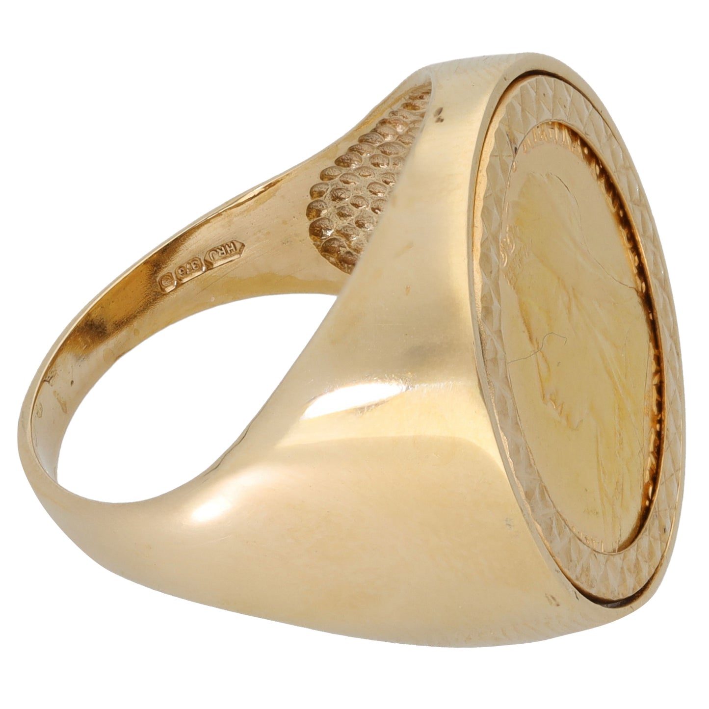 9ct Gold Coin Ring Size R
