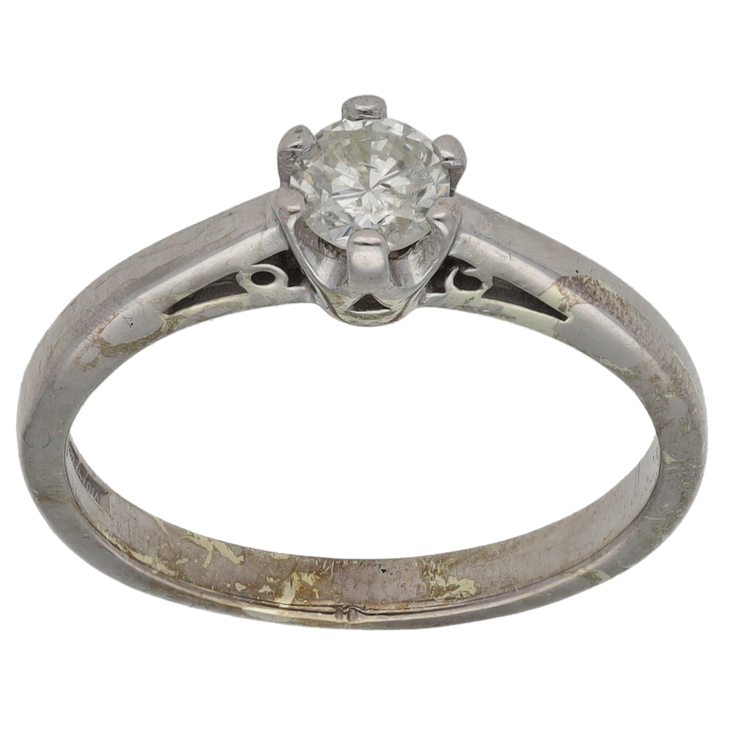 9ct White Gold 0.25ct Diamond Solitaire Ring Size L