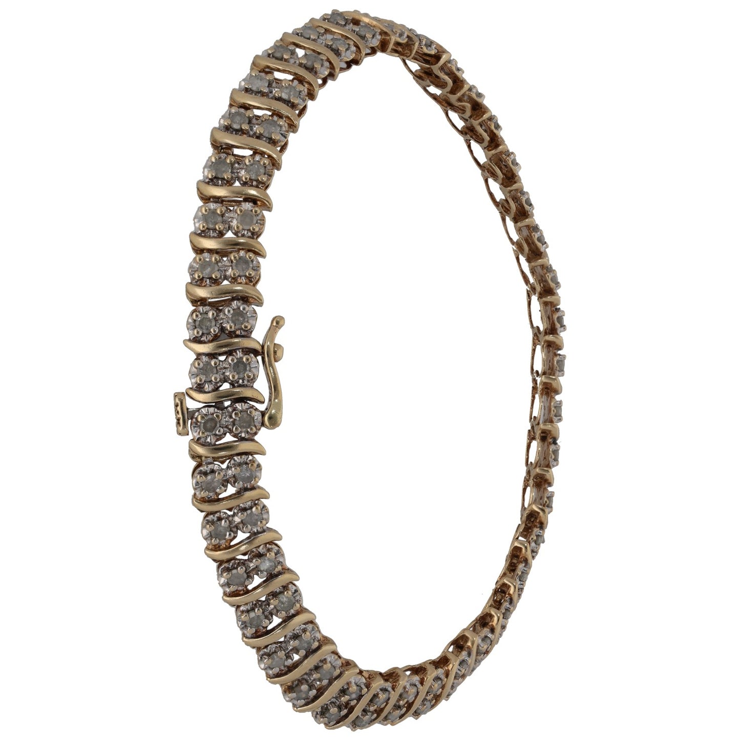 9ct Gold 1.60ct Diamond Line/Tennis Bracelet